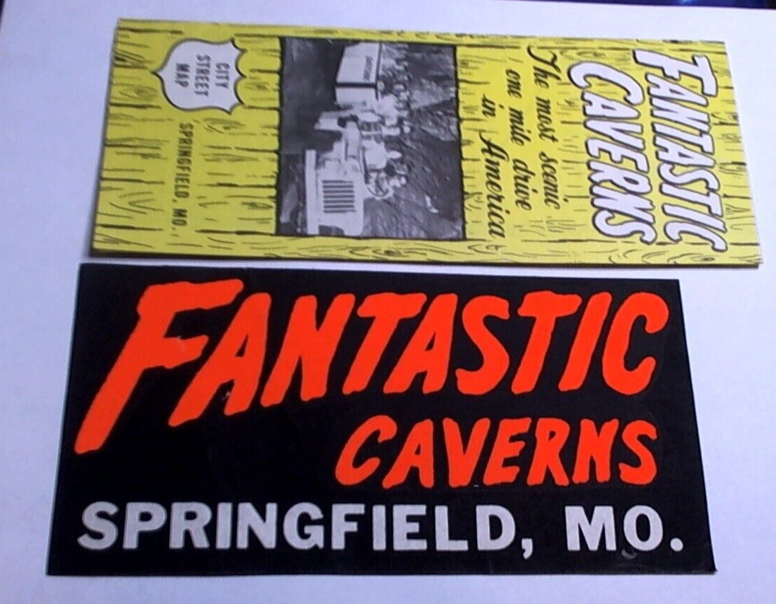Fantastic Caverns 1960's Vintage Brochure and sticker