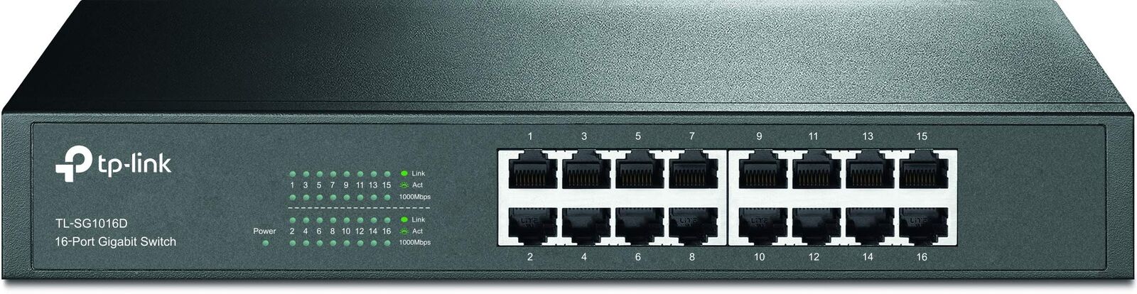 Tp-Link 16-Port 1000Mbps Gigabit Ethernet Desktop Rack-Mount Switch TL-SG1016D