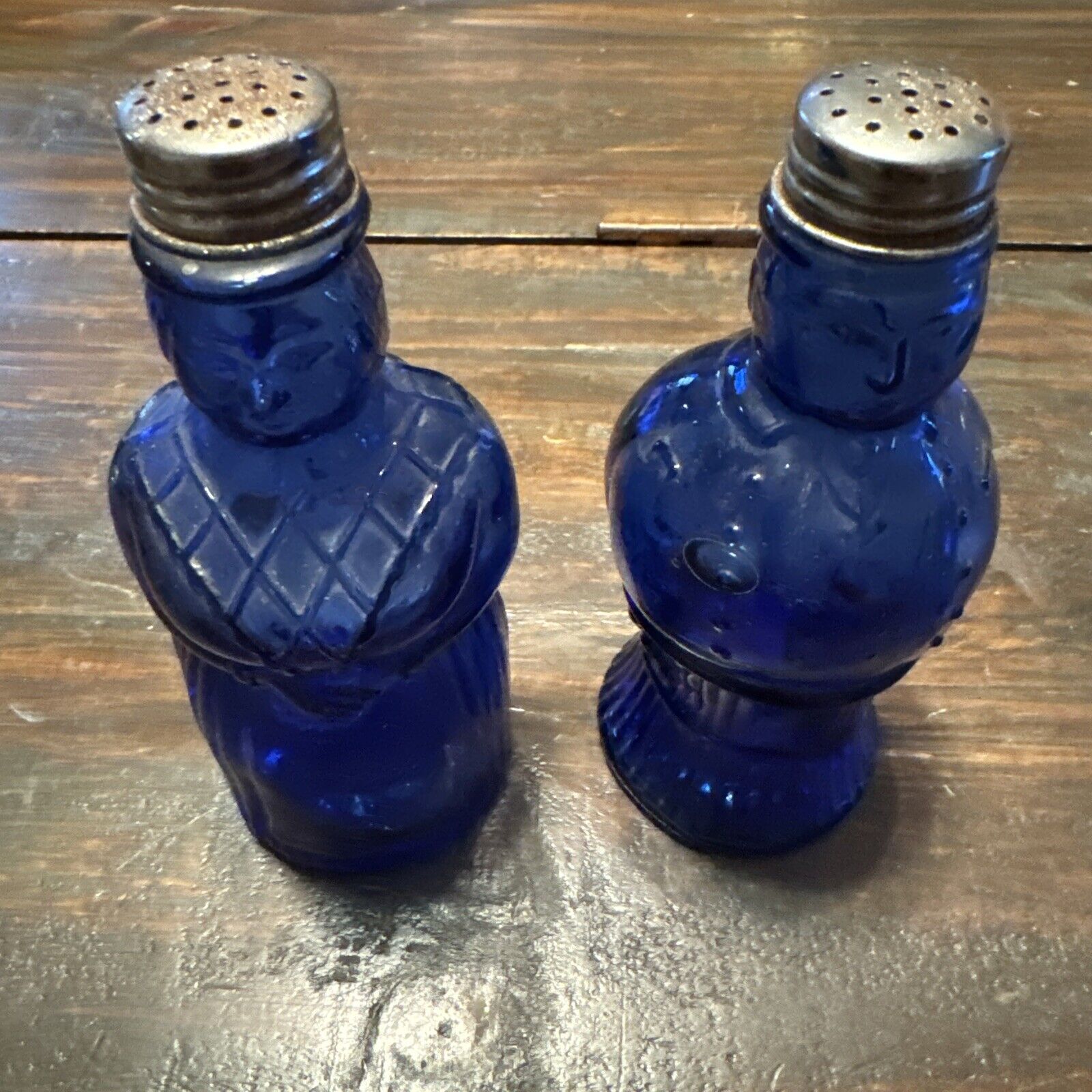 Imperial Glass Company Cobalt Blue Woman Salt or Pepper Shaker