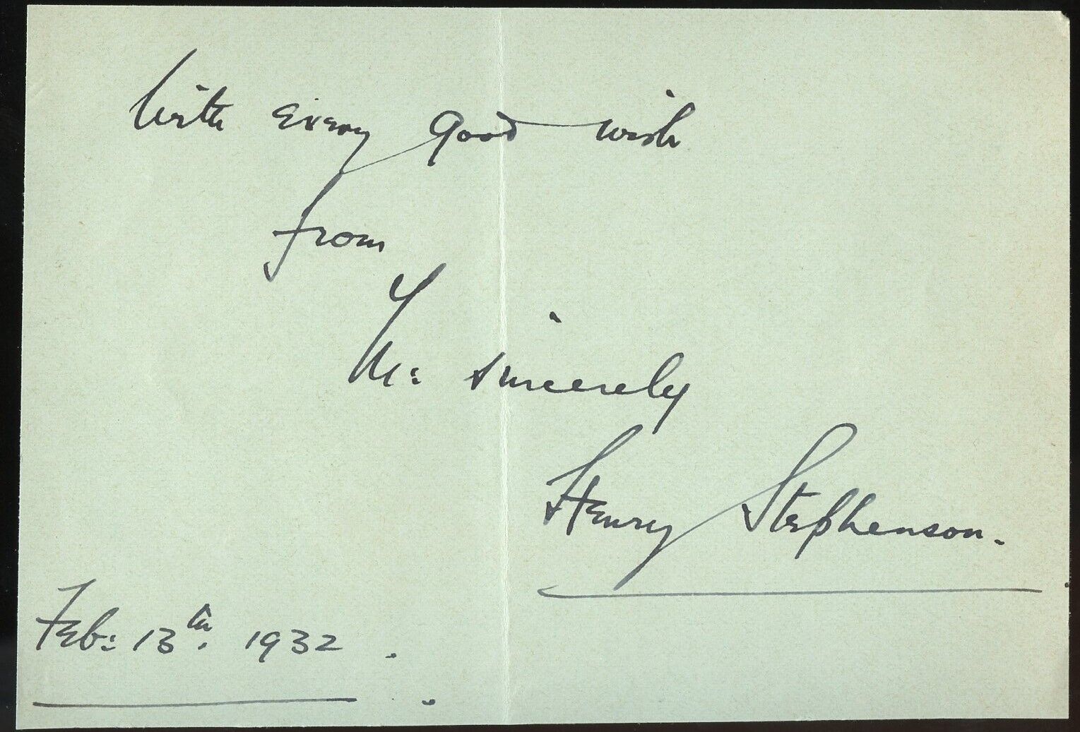 Henry Stephenson d1956 signed autograph auto 3x5 Cut British Stage Actor