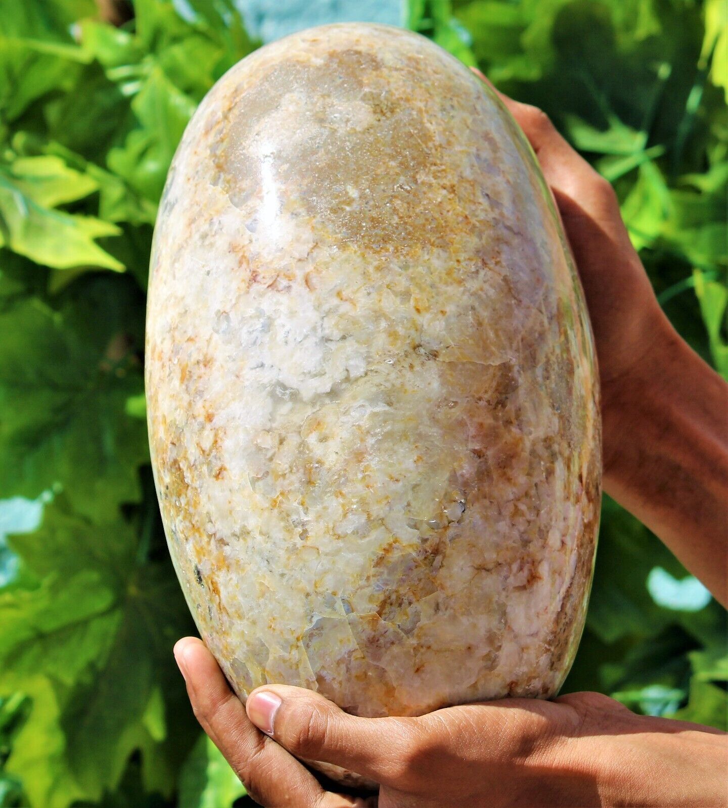 260mm Chatoyant Peach Stilbite Crystal Healing Energy Stone Quartz Decor Lingam