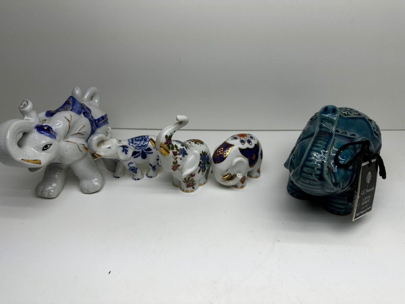 Vintage PG Handcrafted In Malaysia Porcelain Elephant Figurine Mint Condition