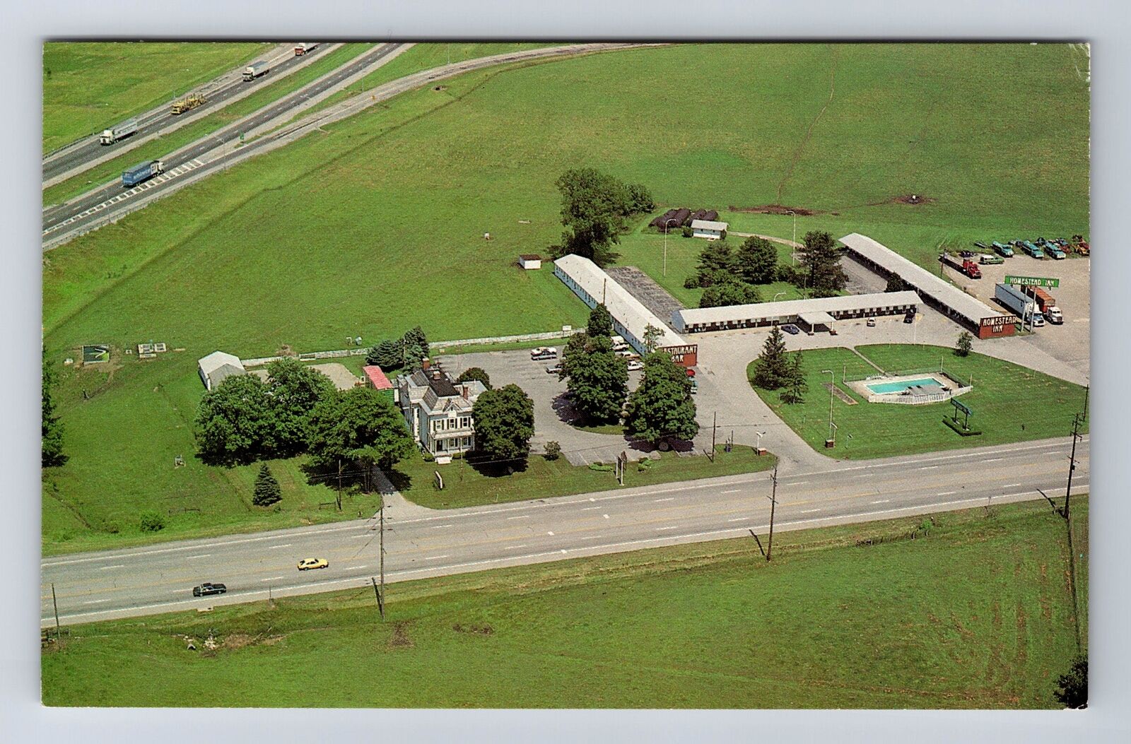 Milan OH-Ohio, Homestead Inn Motels, Advertising, Antique Vintage Postcard