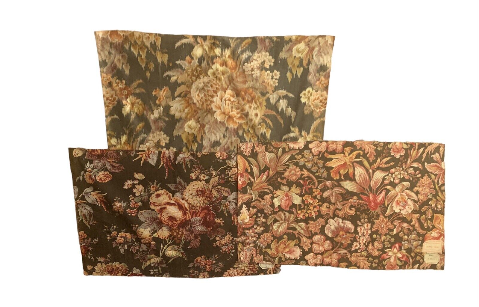 Wonderful Collection Of 3 1930s French printed cotton floral fabrics 1635