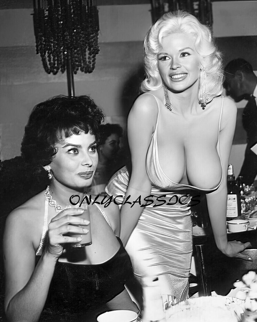 1957 Busty Actress Jayne Mansfield & Sophia Loren 16x20 Photo Pinup Cheesecake