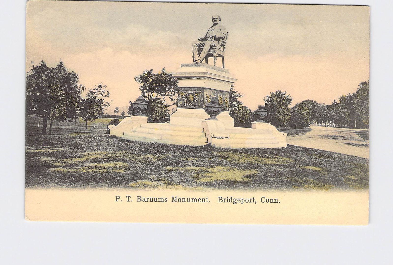 PPC Postcard CT Connecticut Bridgeport Pt Barnum\'s Monument Undivided Back