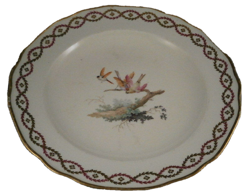 Antique 18thC Royal Vienna Porcelain Bird Scene Plate Porzellan Teller Wien