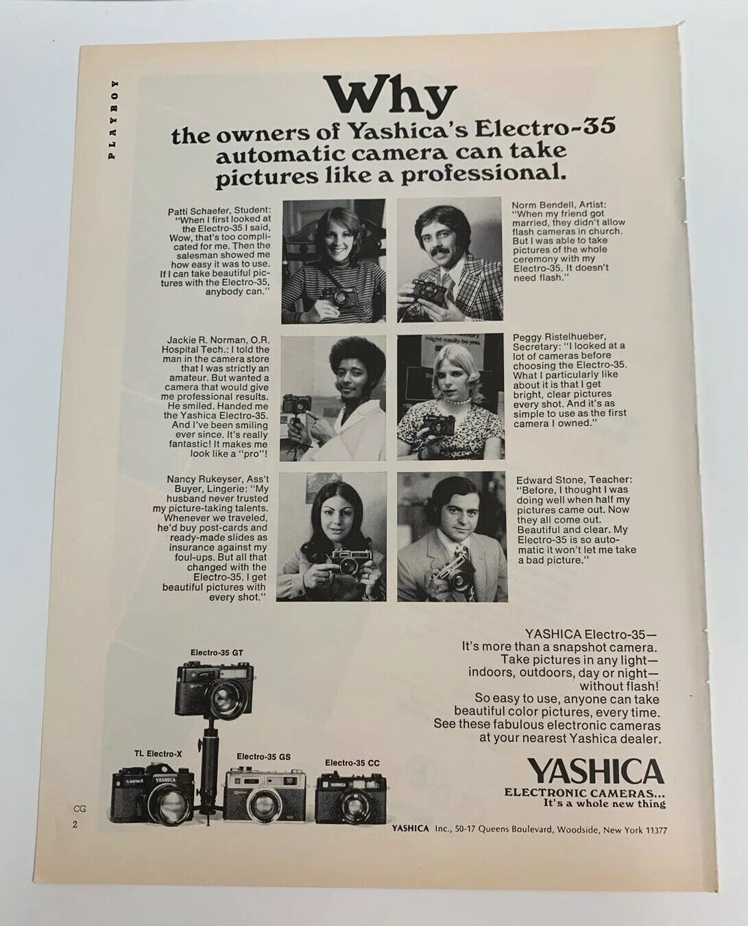 1972 Yashica Electro 35 Electronic Camera Vintage Print Ad Advertisement
