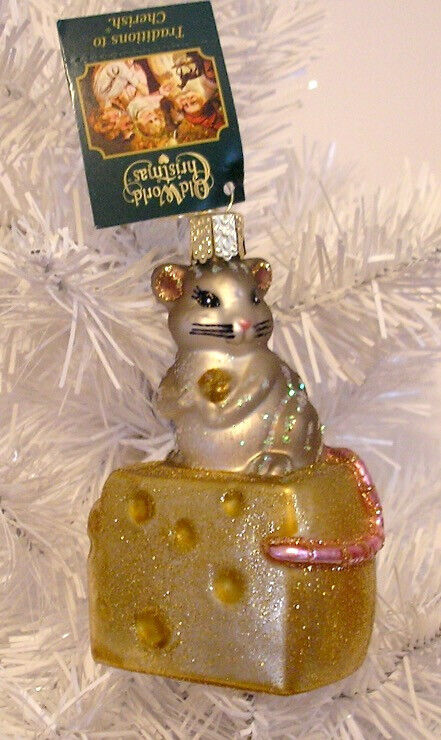 2016 OLD WORLD CHRISTMAS - HUNGRY MOUSE - BLOWN GLASS ORNAMENT NEW W/TAG
