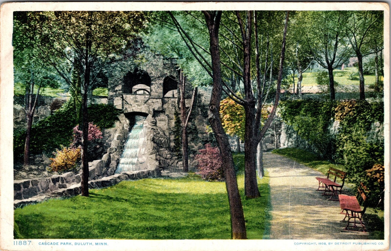 Duluth MN-Minnesota, Cascade Park Vintage Souvenir Postcard