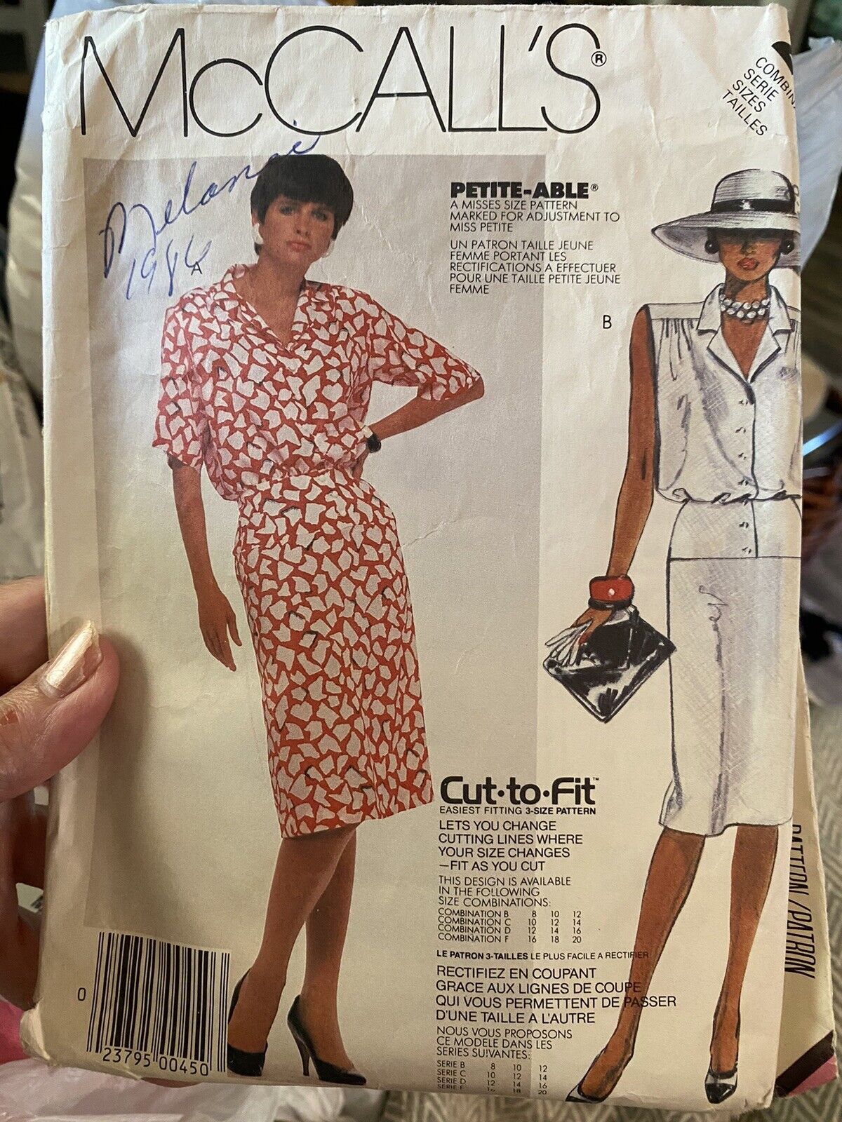 Vintage 1986 McCalls Dress Pattern 2426 Size 8-20 Cut & Complete 