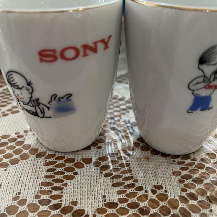 Sony Boy Teacup Set Novelty Items Showa 30\'s Retro Antique SONY JAPAN RARE