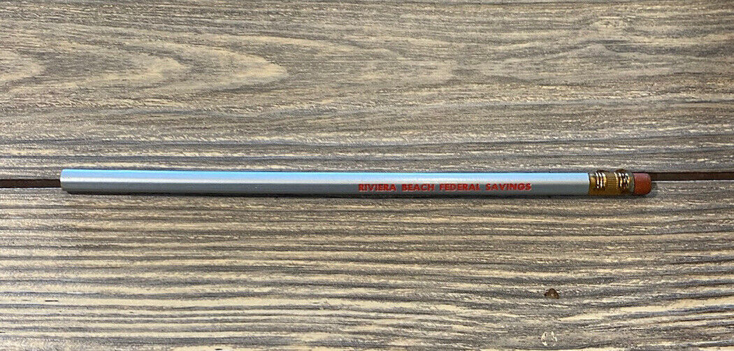 Vintage Gray Riviera Beach Federal Savings And Loan Unsharpened Pencil