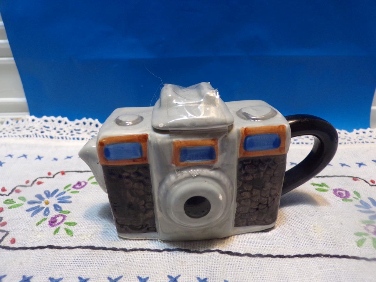 Vintage Camera One Cup Small Teapot or Creamer