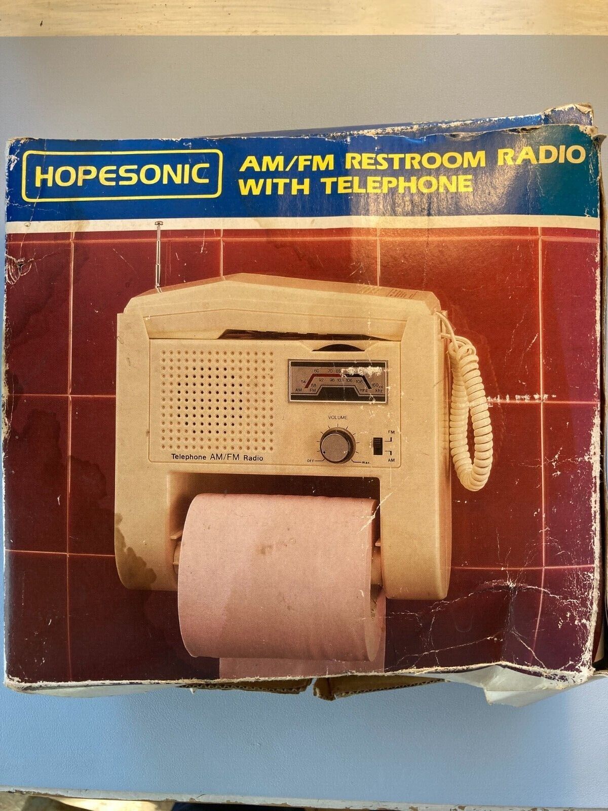 HOPESONIC am/fm Restroom Radio w/telephone. New, never used. Novelty. Gag gift