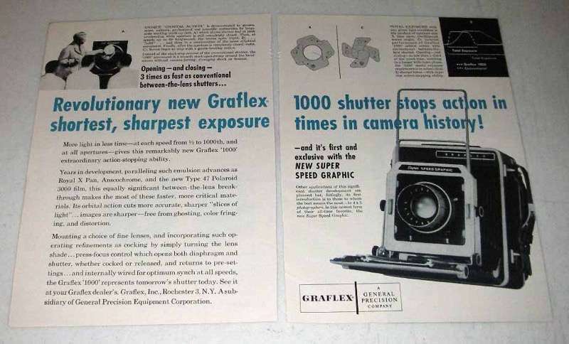 1960 Graflex Super Speed Graphic Camera Ad - Action