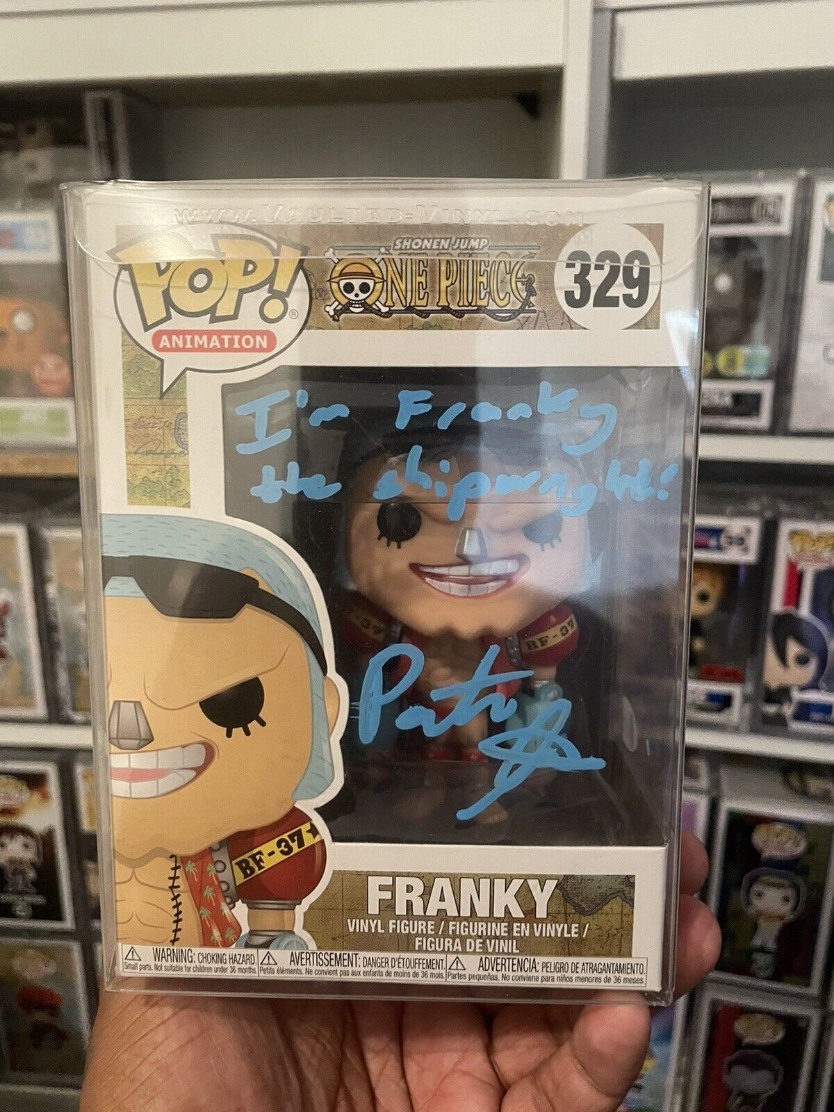 Funko Pop One Piece - Franky #329 Signed By Patrick Seitz Beckett Certified