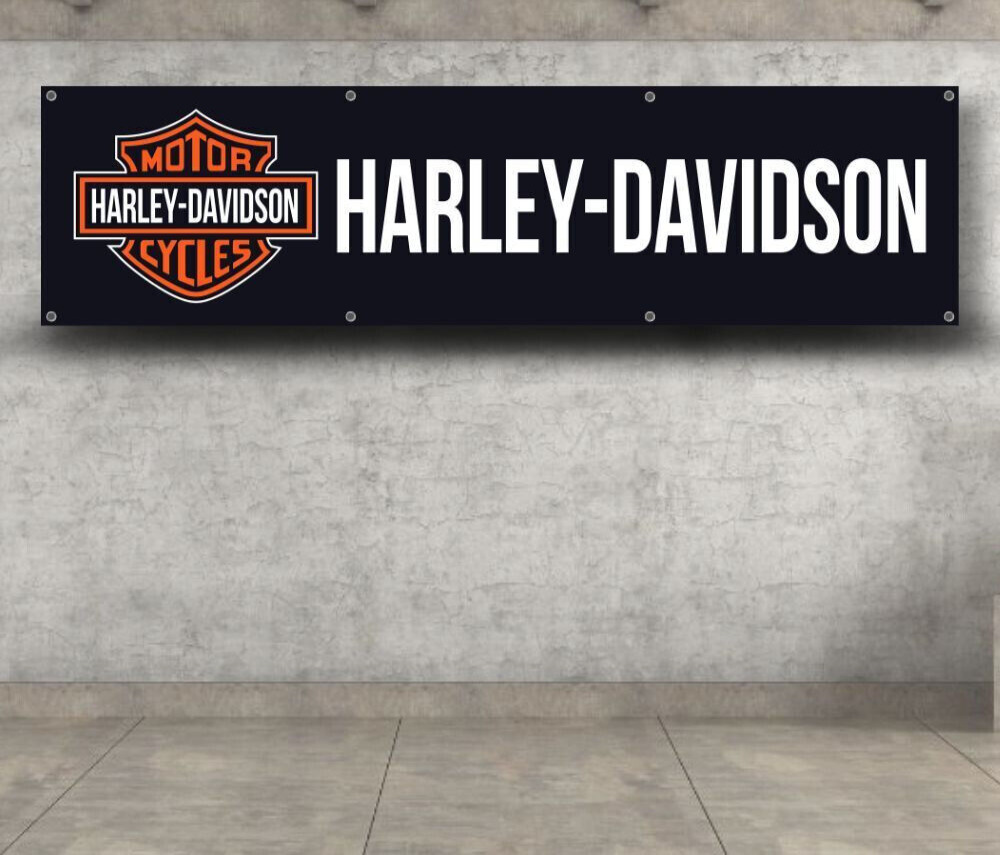 Premium Flag Harley Davidson Motorcycles 2x8 ft Banner Vintage Garage Sign Gift