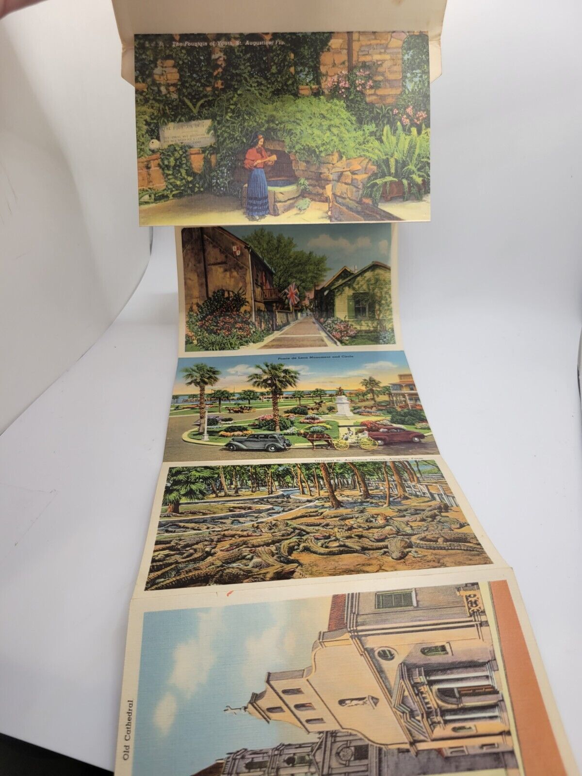 Vintage Fold Out Postcard Lot Of 10