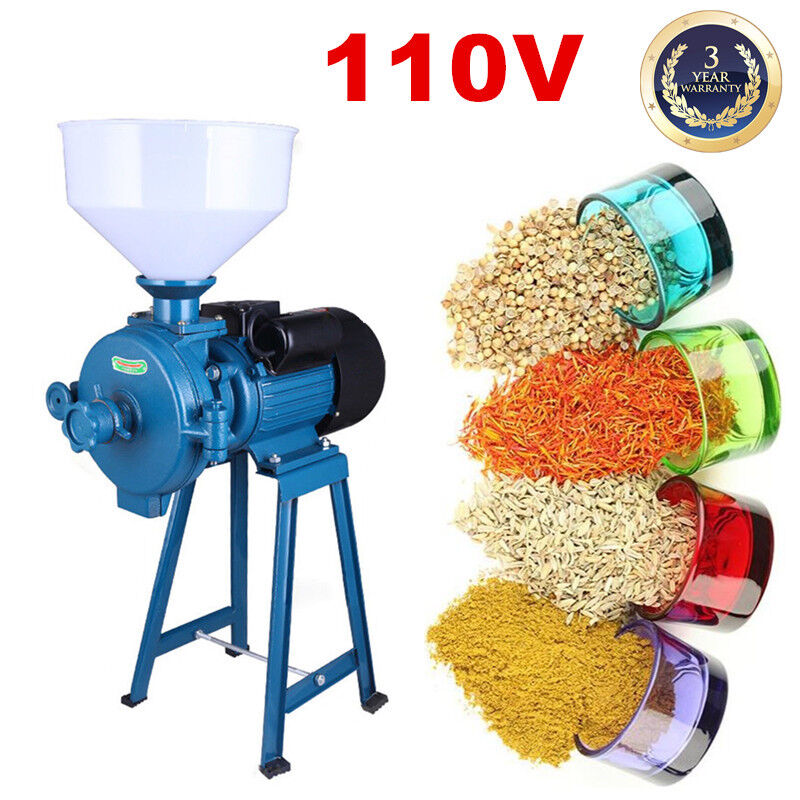 Electric Dry Mill Grinder Flour Cereals Corn Grain Wheat Feed Mill +Funnel 2200W