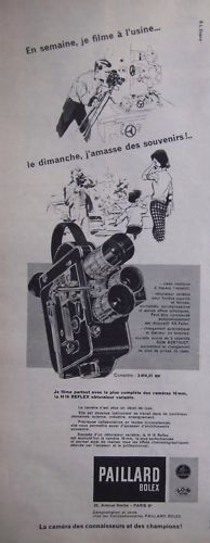 1960 ADVERTISEMENT BOLEX CAMERA 16mm LA H16 REFLEX VARIABLE SHUTTER