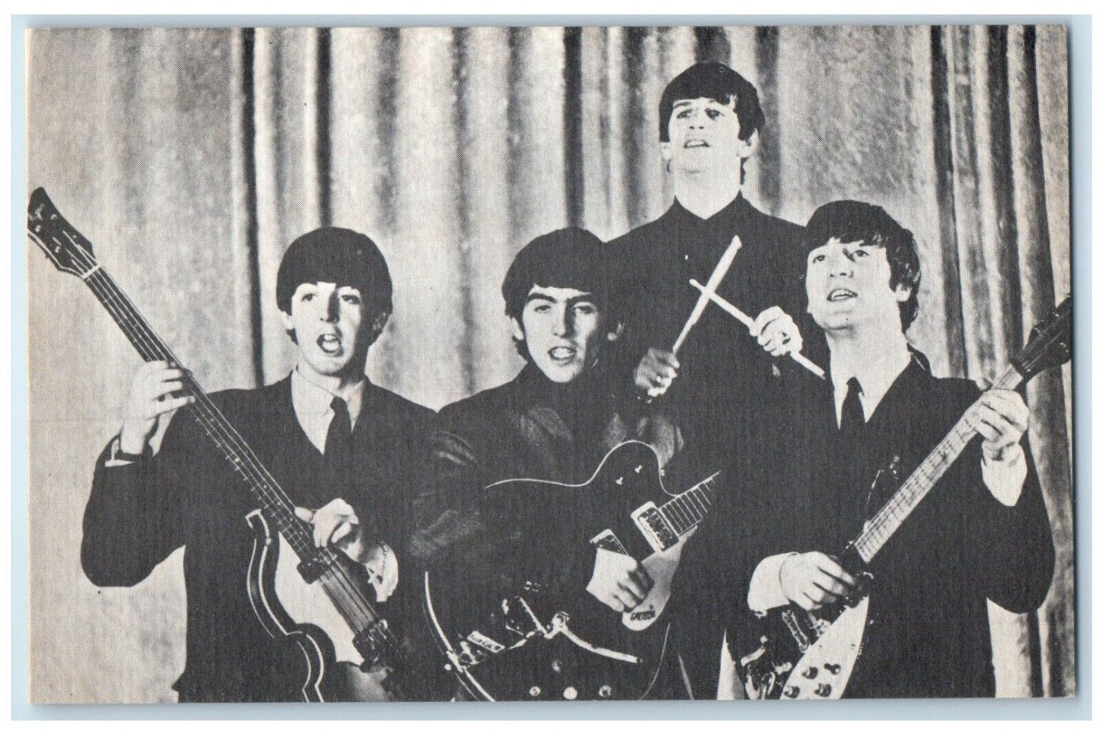 1964 The Beatles Rock Band Musicians Members Formed In Liverpool Postcard