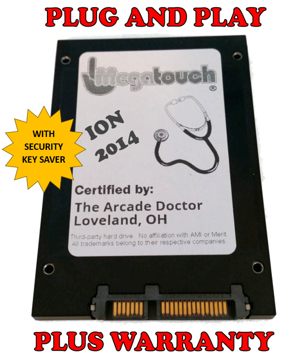 Megatouch ION 2014 SSD Solid State Hard Drive Replacement SATA Evo, Aurora, Rx