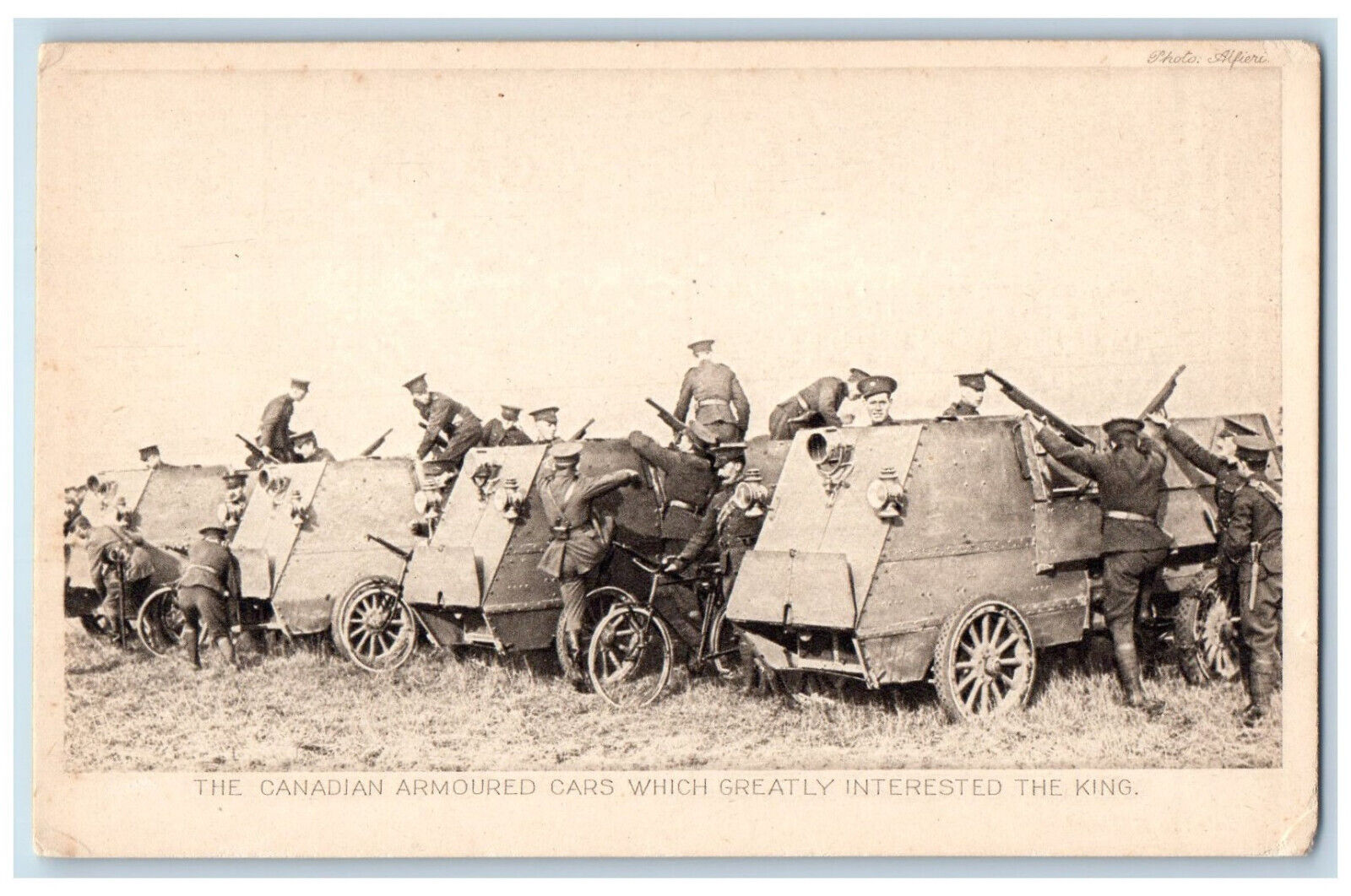 Salisbury Plain England Postcard The Canadian Armoured Cars c1950\'s Tuck Art