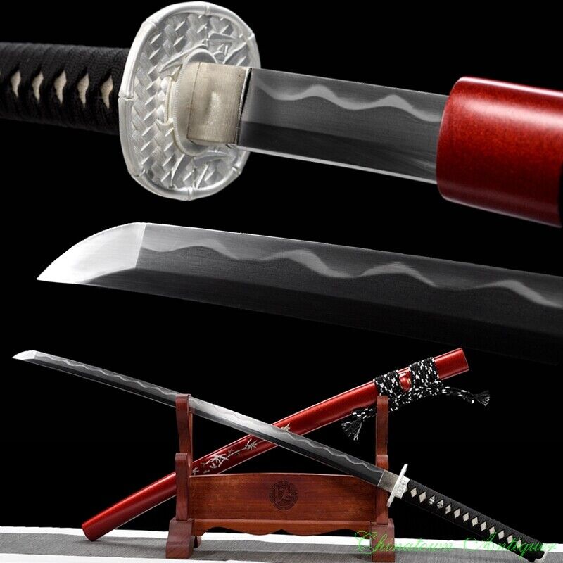 Hand Forge T10 Clay Tempered Japanese Samurai Katana Sword Real Hamon Sharp#1120