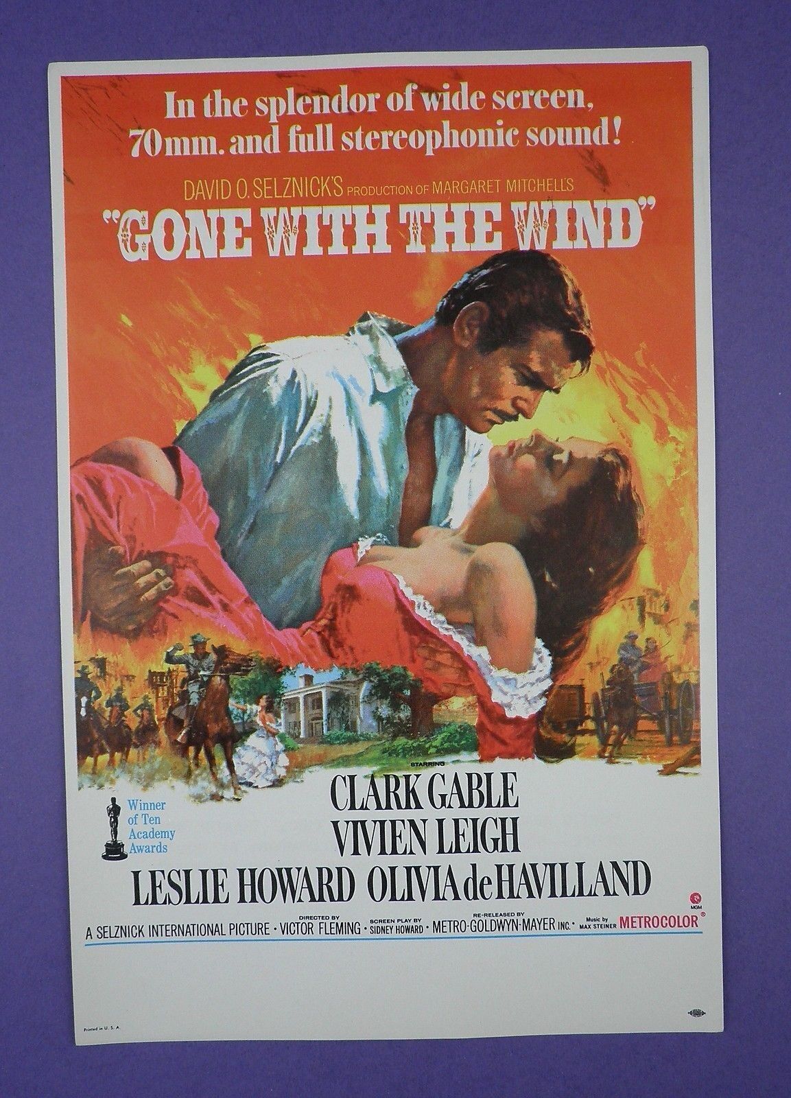 GONE WITH THE WIND - Original Vintage 1967  Film Release Flyer
