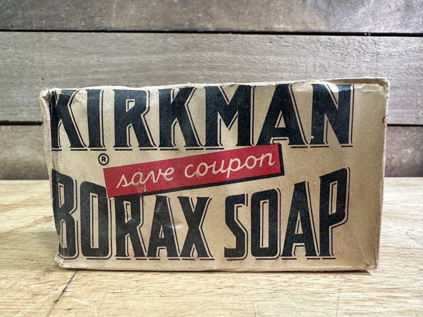 VINTAGE NOS KIRKMAN BORAX SOAP BAR UNUSED COLGATE PALMOLIVE PEET CO ADVERTISING