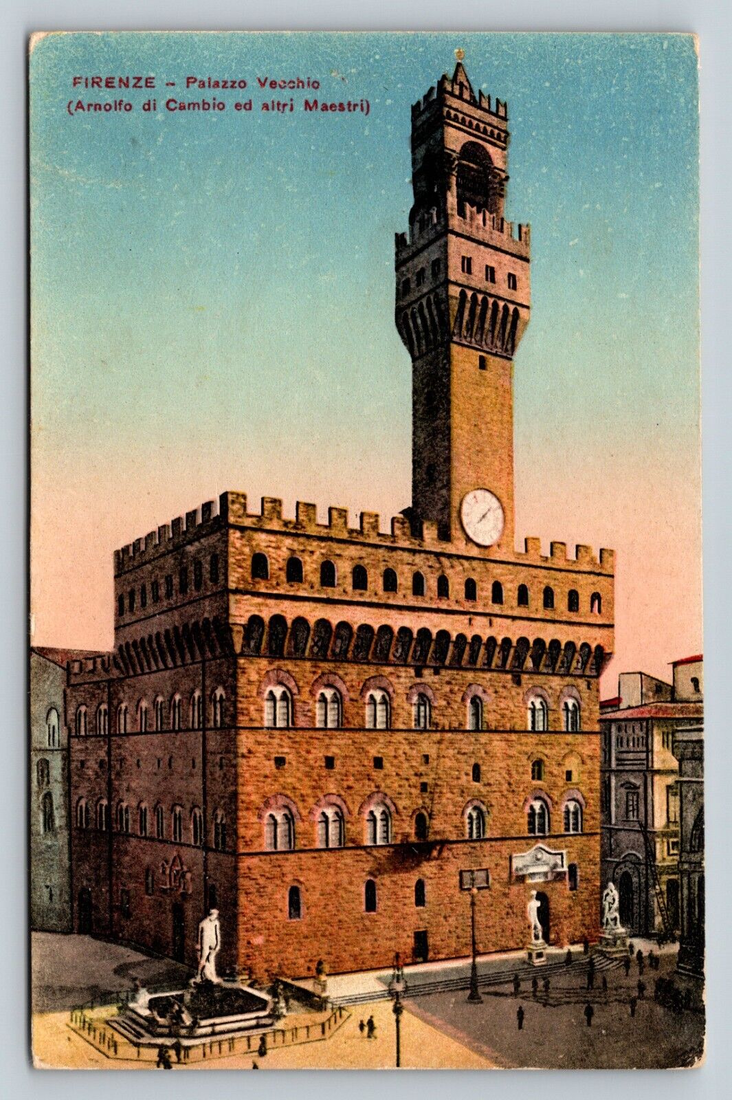 Palazzo Vecchio FLORENCE Italy Vintage Postcard A293