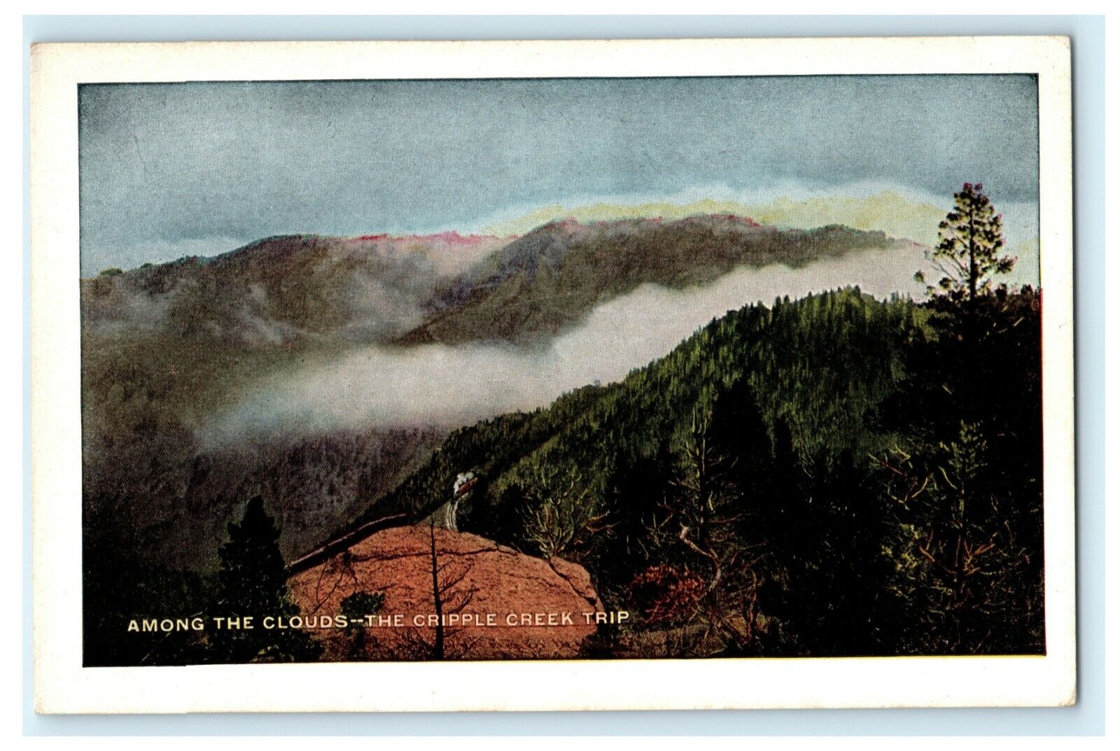 Among the Clouds Cripple Creek Trip Colorado Springs Circa 1925 Antique Postcard