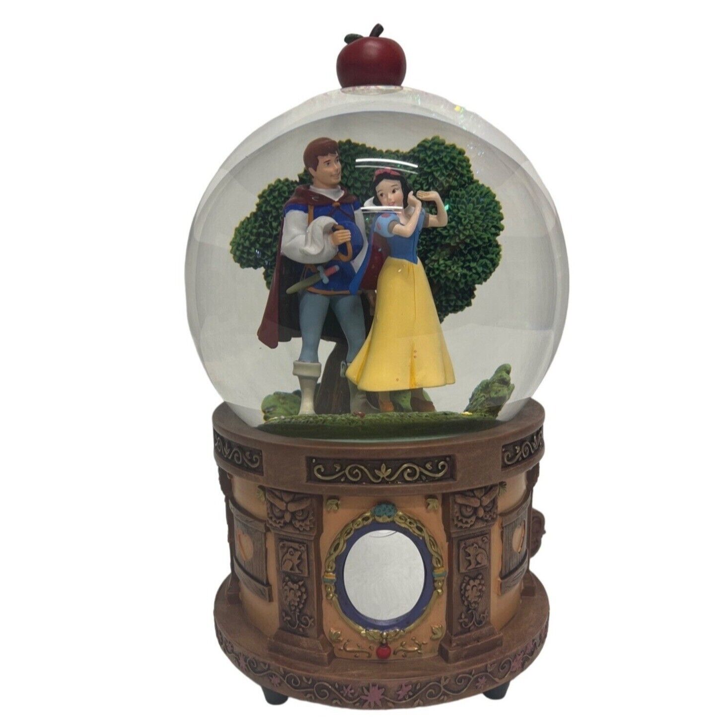 Disney Musical Snow Globe Snow White Prince Charming Apple Tree Magic Mirror 10\