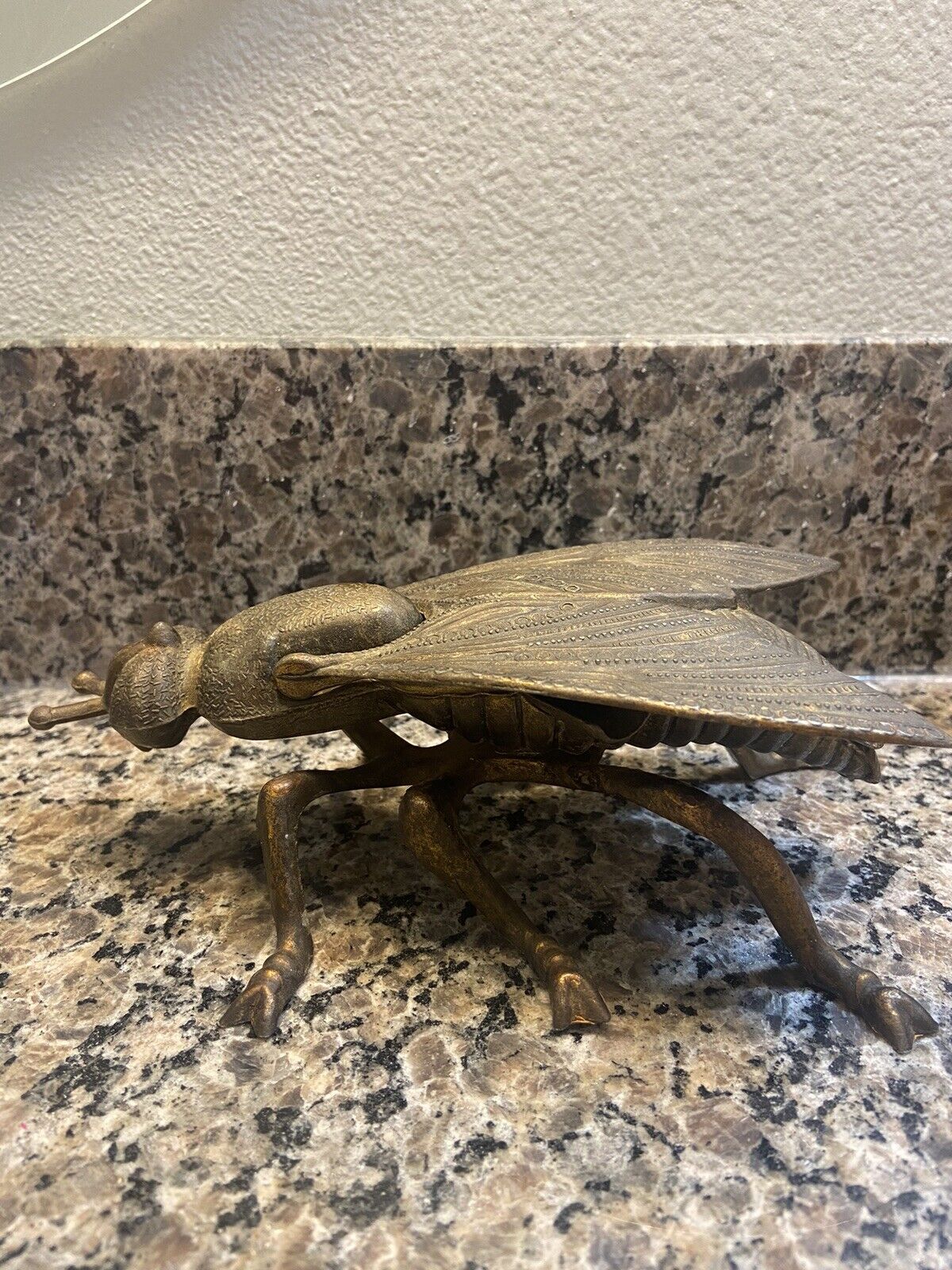 Vintage Brass Fly Ashtray Super Detailed Bug Made in Italy