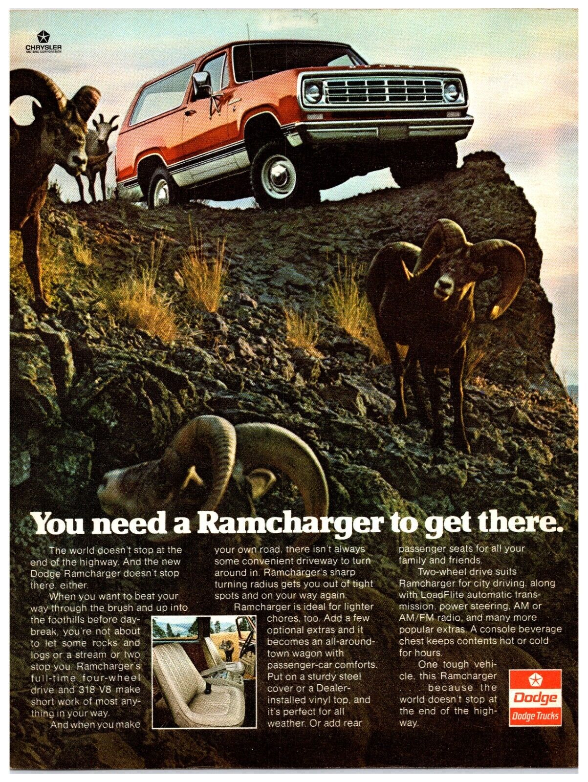 Vintage 1976 Dodge Ramcharger Truck - Original Print Ad (8 x 10.5)