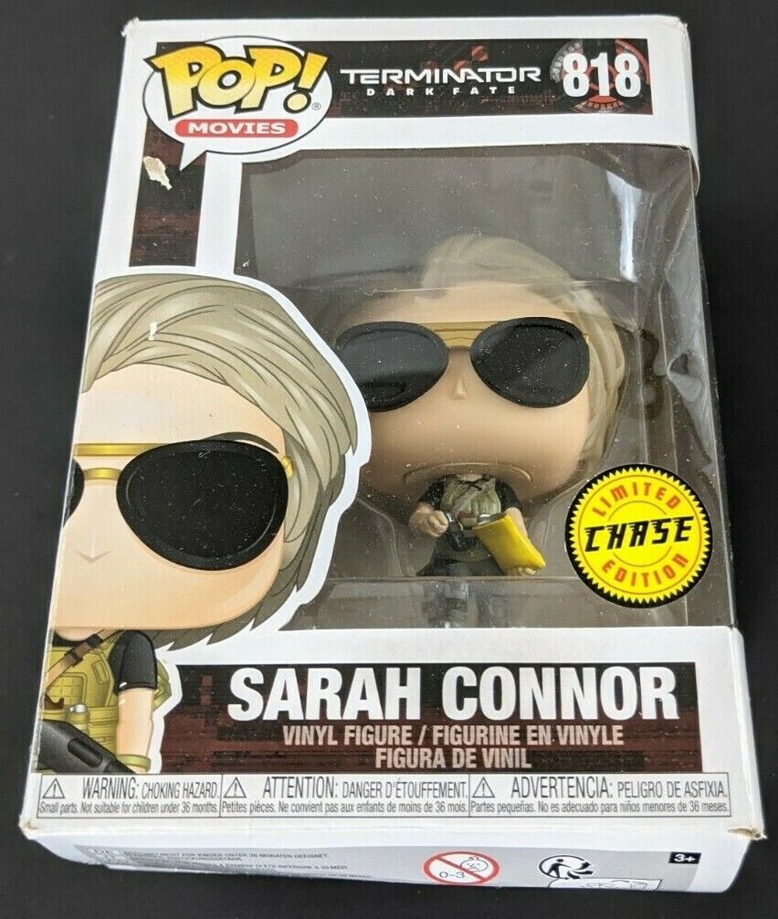 DAMAGED Sarah Connor CHASE Funko Pop Movies #818 Figure Terminator Dark Fate