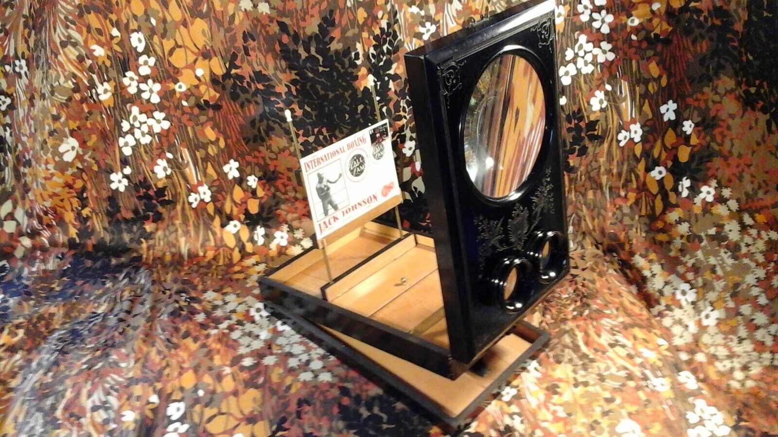 EBONiSED GRAPHOSCOPE + STEREOSCOPE  \'ViCTORiAN\'  c.1885  ***ETCHED ENGRAVED WOOD