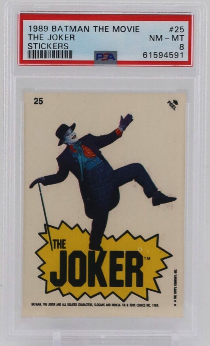 1989 Topps Batman Movie Sticker THE JOKER #25 PSA 8