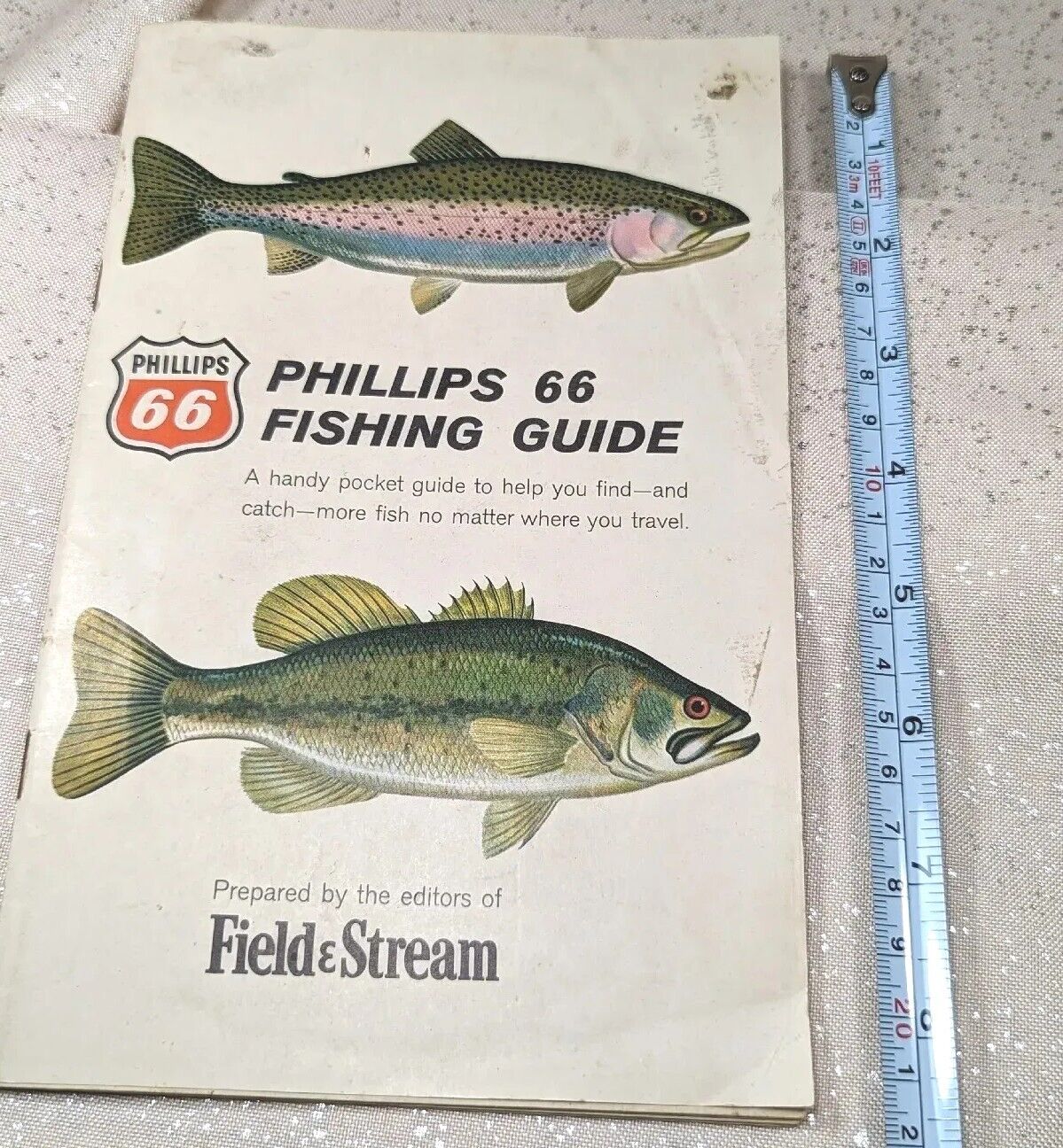 Rare VINTAGE PHILLIPS 66 FISHING GUIDE 1960s Field & Stream Ad Collectible 