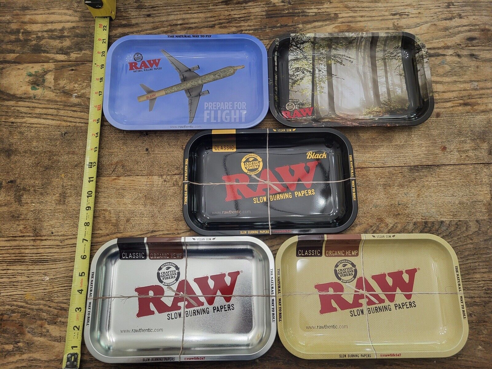 Set Of Five Small RAW Rolling Trays. Brand New-Never Used. FAST 