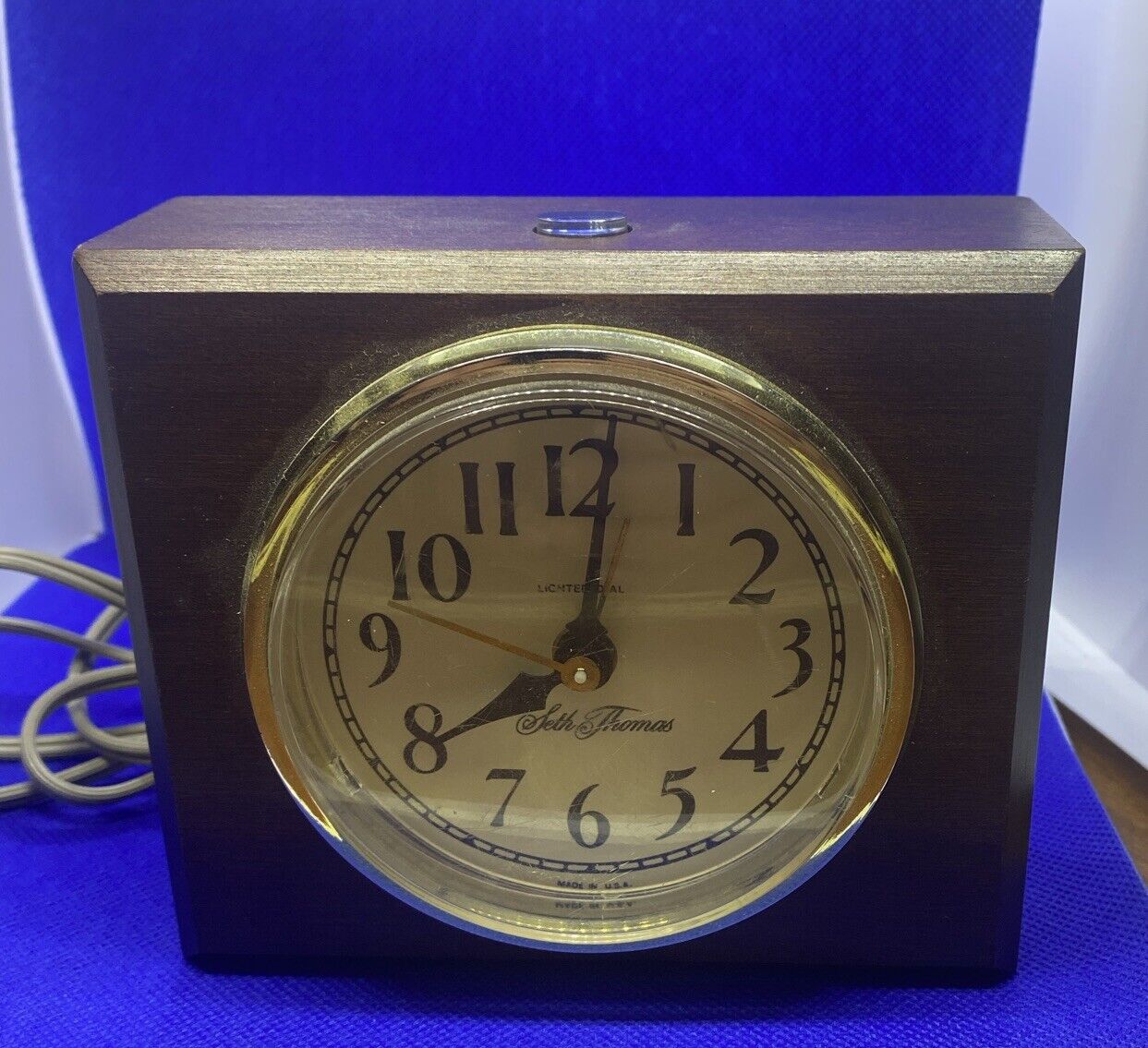 Vintage Seth Thomas Alarm Clock Model 0444 Edgewood Drowse Dialite Tested Works
