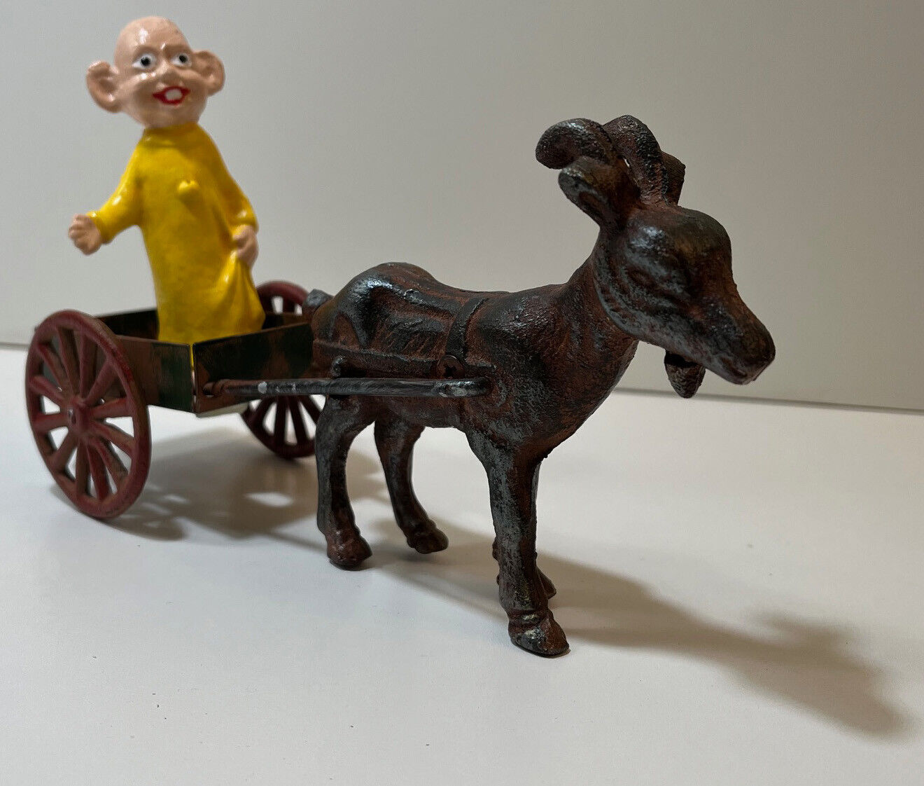 1905 Kenton Yellow Kid Cast Iron Goat Cart Toy ~Yellow Journalism