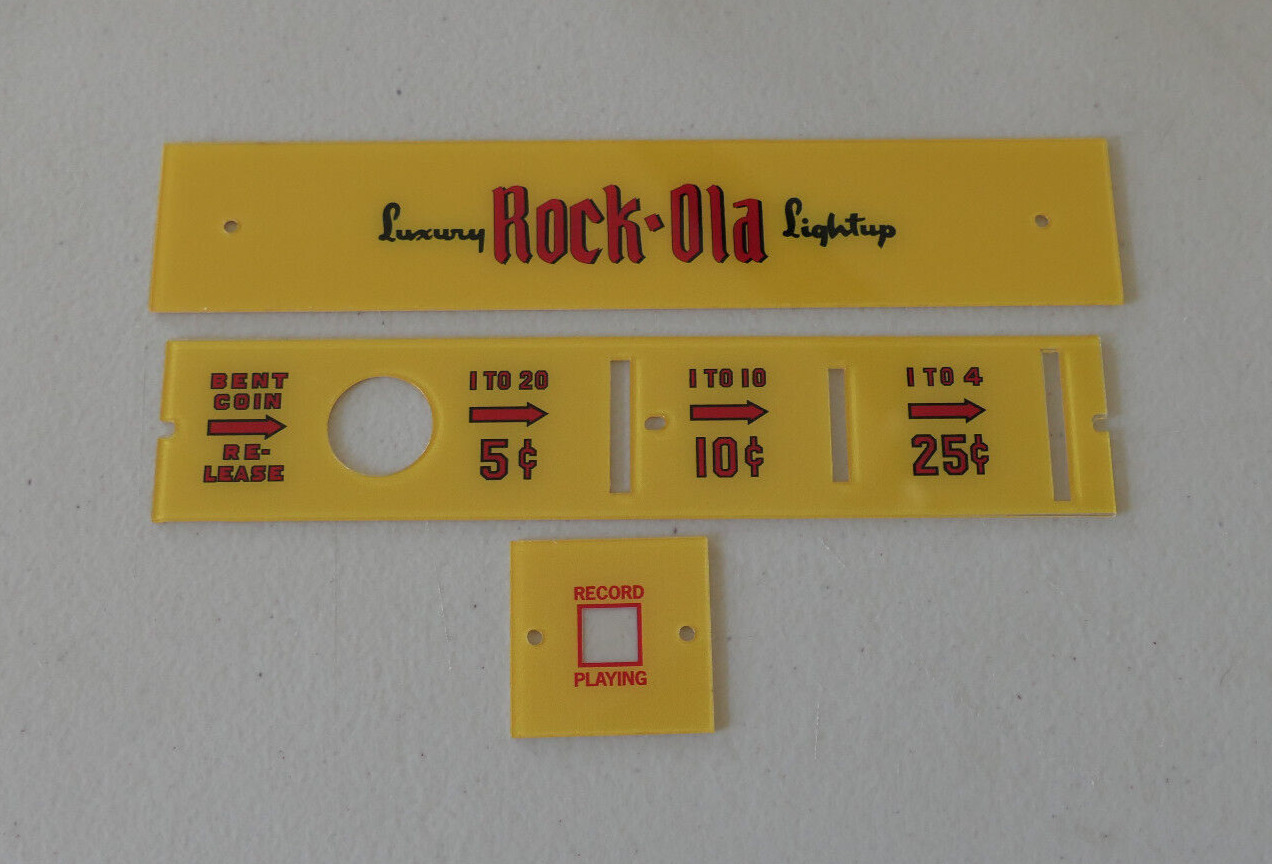 1940 Rock-Ola Super Luxury Light Up Jukebox Logo, Pricing, Record Play: 3 Pieces