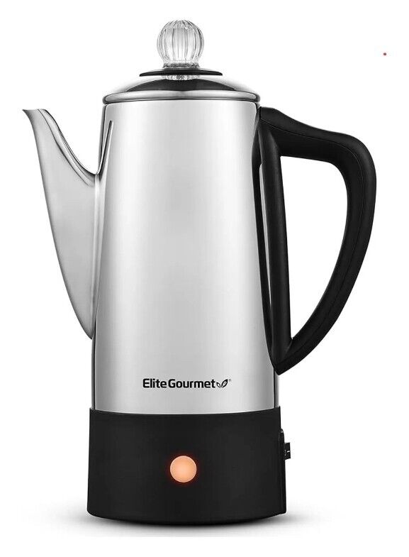 EC140 Electric 6-Cup Coffee Percolator with Keep Warm, Clear Brew Progress 101