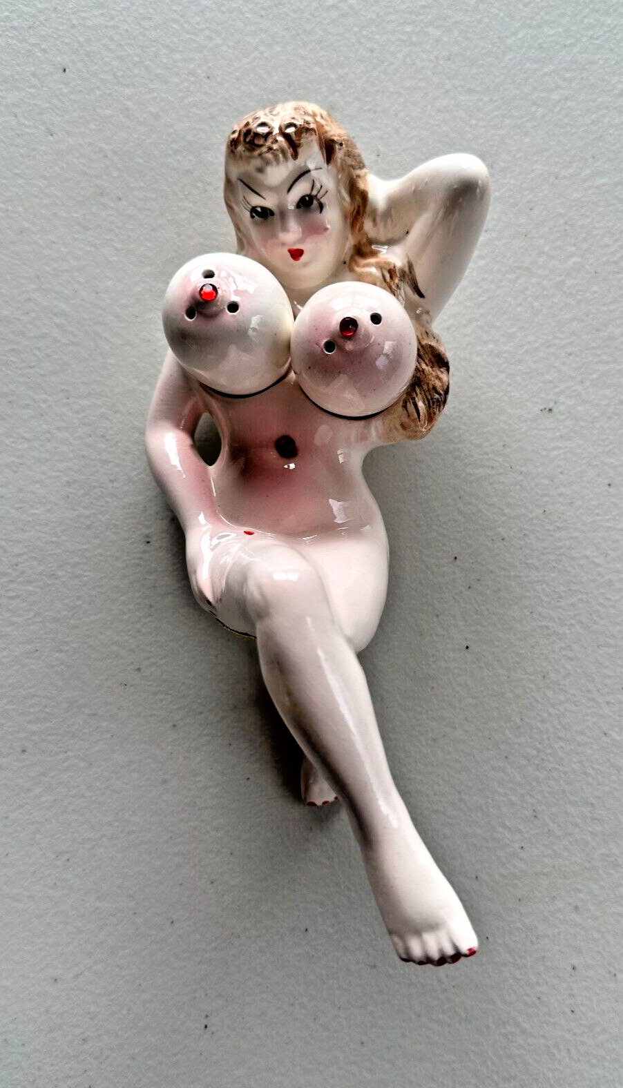 1950's Naughty Naked “Spice Of life” Lady Boobs Salt & Pepper Shakers Japan