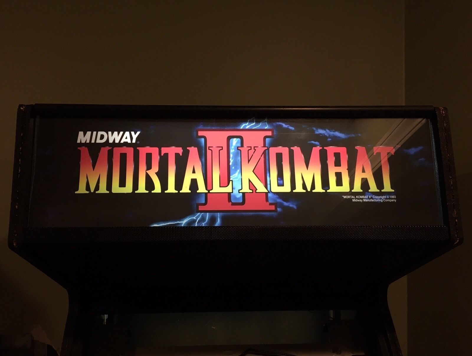 Mortal Kombat 2 Arcade Marquee Midway MK2 MKII Translight Header Sign Backlit