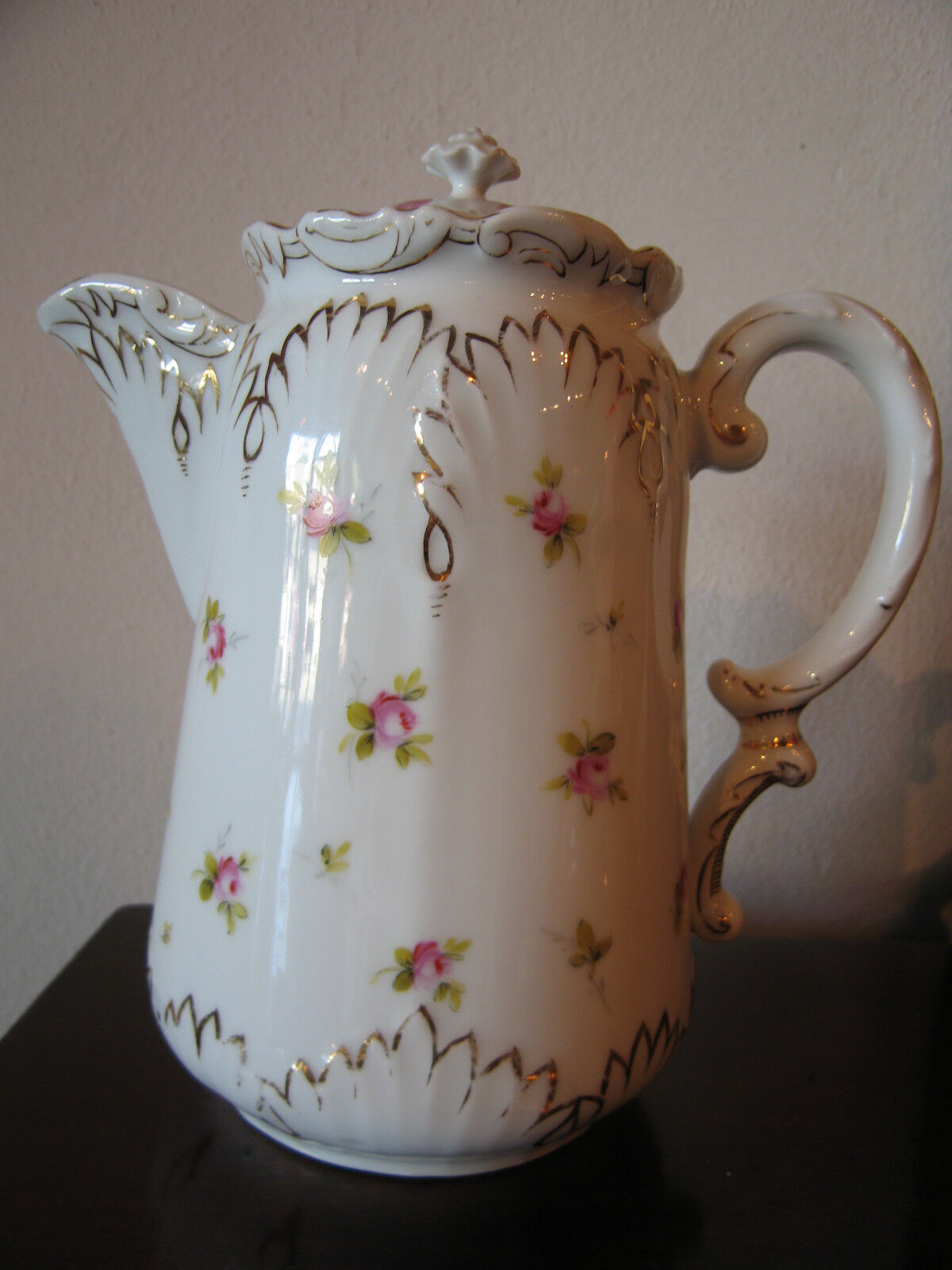 Antique Marx & Gutherz Carlsbad Austria Porcelain Teapot w/ Floral Decoration 