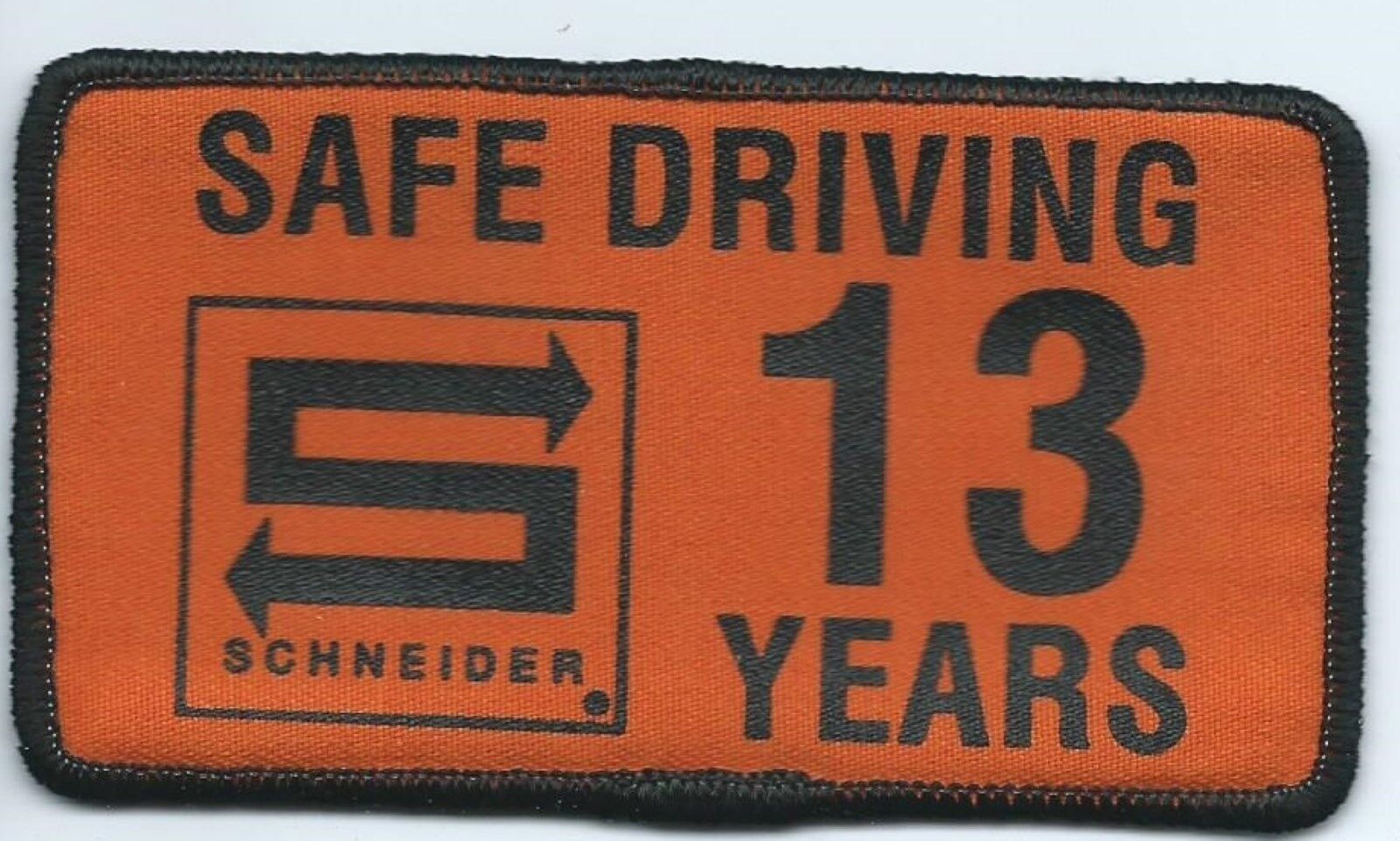 Schneider Transport truck driver patch safe driving 13 years, 2-1/2 X 4-1/2 