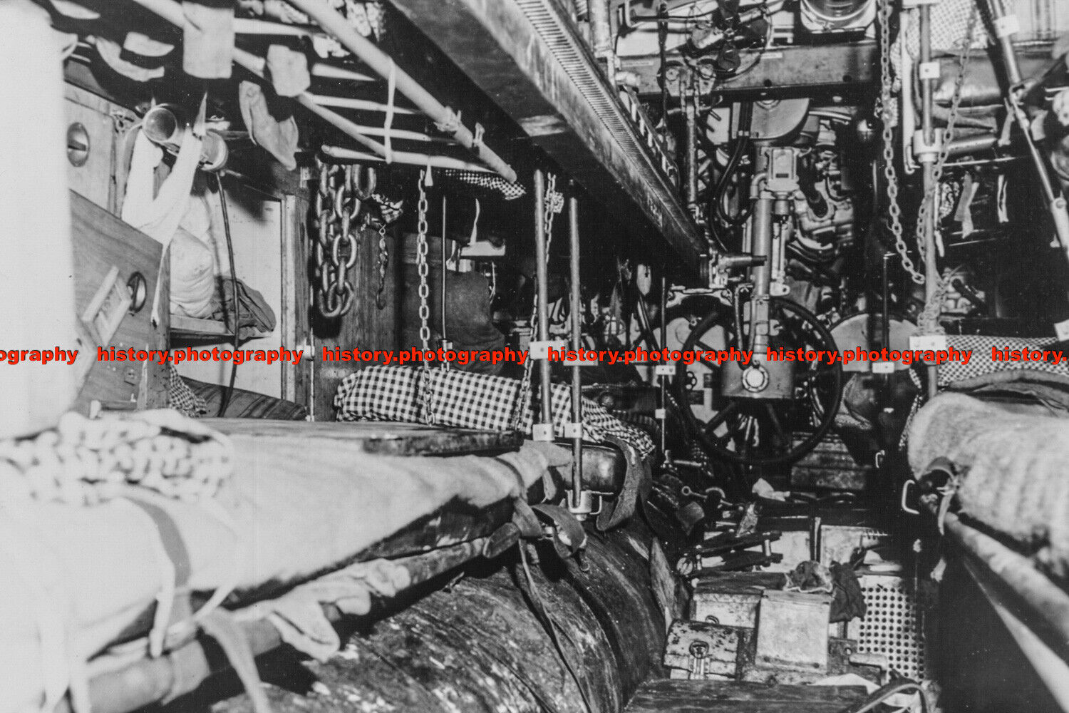 F008601 After torpedo room. German U 505 submarine. WW2